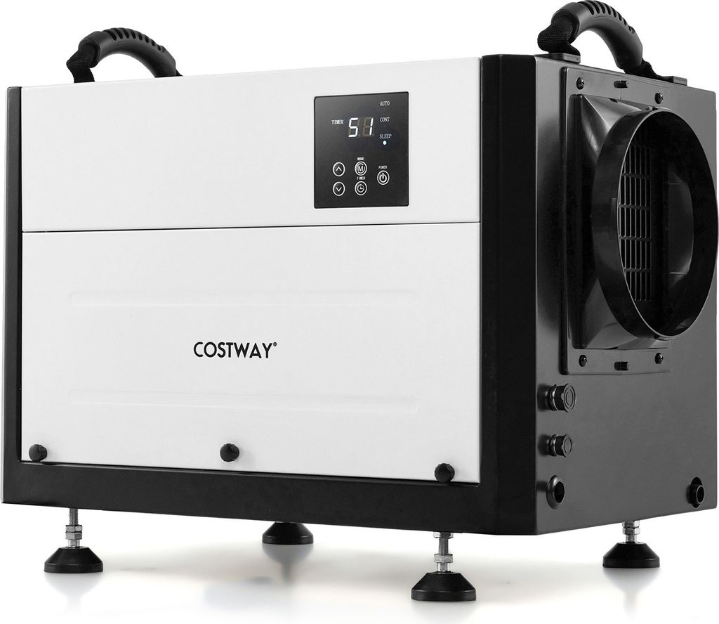 COSTWAY Luftentfeuchter 20-58 L/Tag mit 3 Modi & 24H Timer, Bautrockner, Industrie Trocknungsgerät mit Ablaufschlauch & automatischer Abtauung Weiß