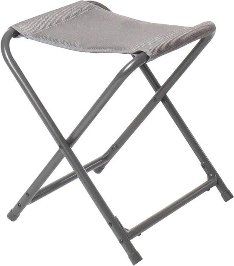 Tabouret pliant 3D gris foncé Aravel - Assise d'appoint camping compacte