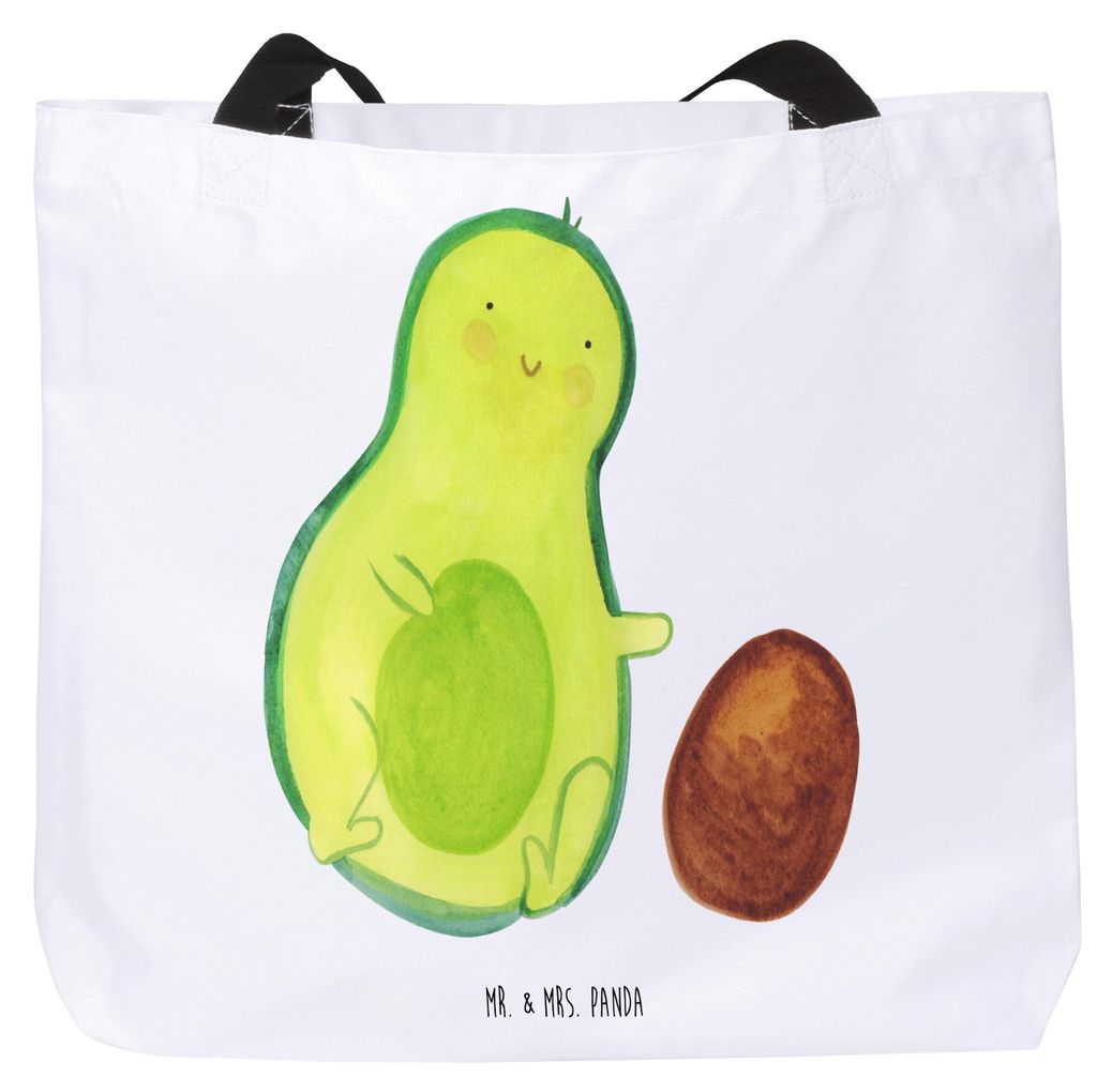 Mr. & Mrs. Panda Reisetasche Avocado Kern rollt - Weiß - Geschenk, Schultasche, Avocados, Tasche, Schwangerschaft, Einkaufstasche, Tote Bag, Stoff...