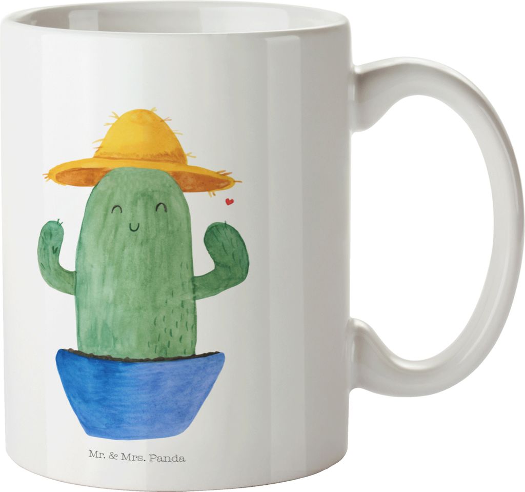 Mr. & Mrs. Panda Keramiktasse Kaktus Hut - Weiß - Geschenk, Kakteen, Kaffeetasse, Becher, Geschenkidee, Tasse, Teetasse, Weltreise, Kaffeebecher, ...