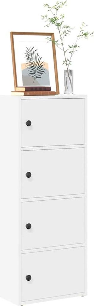 Eleganter Bücherregal - HOMMIE - Standregal - Moderne design, Weiß 40x24x102 cm Holzwerkstoff GermanyMöbel 91214 - Bücherregale