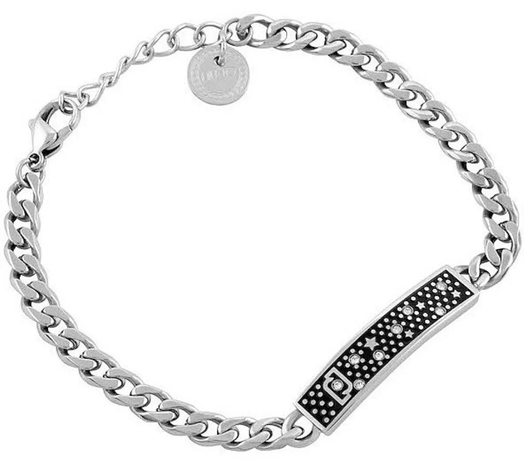 Bracelet discret en acier argenté et cristaux brillants modèle LJ1708