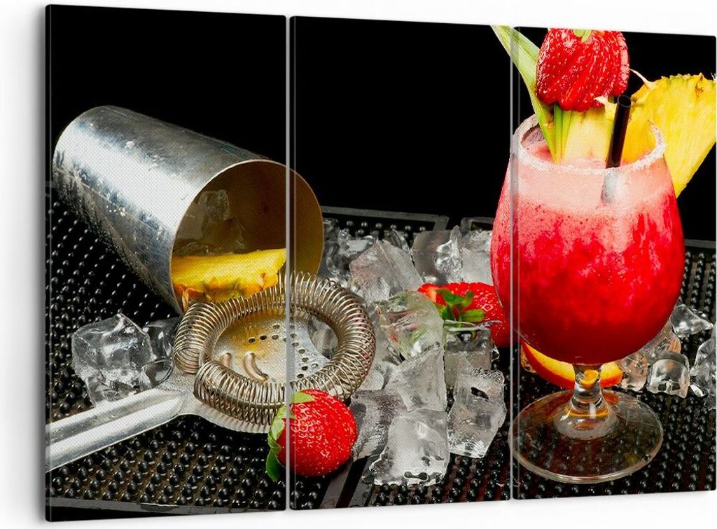 Bild auf Leinwand - Leinwandbild - Alkohol aperitif cocktail getränk - 105x70cm - Wand Bild - Wanddeko - Leinwanddruck - Bilder - Kunstdruck - Lei...