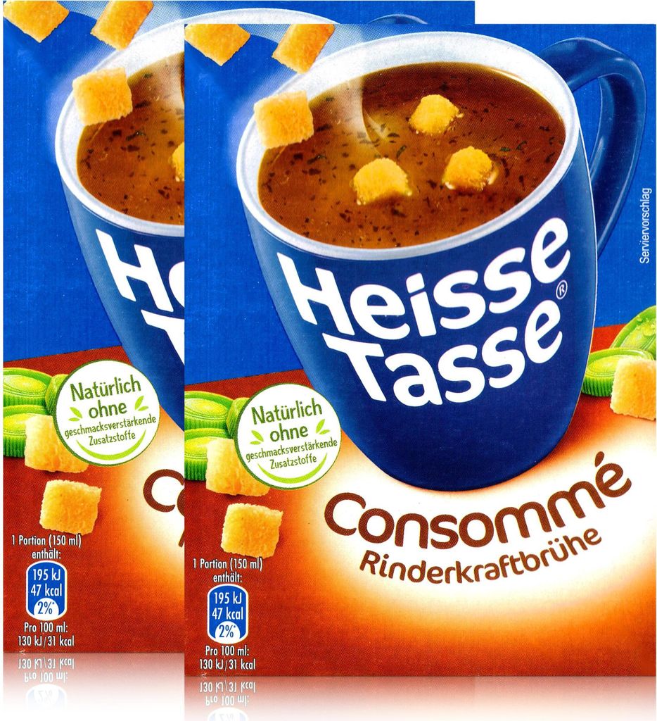 Heisse Tasse Consommé Rinderkraftbrühe mit Croûtons 3 Produktbild 