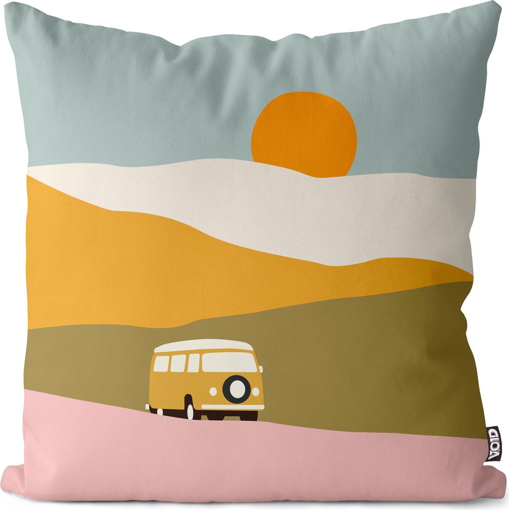 VOID Vintage Camper Berge Grafik Kissenbezug Kissenhülle sofa couch wohnzimmer dekoration wasserfest Outdoor Garten Kissen bezug deko