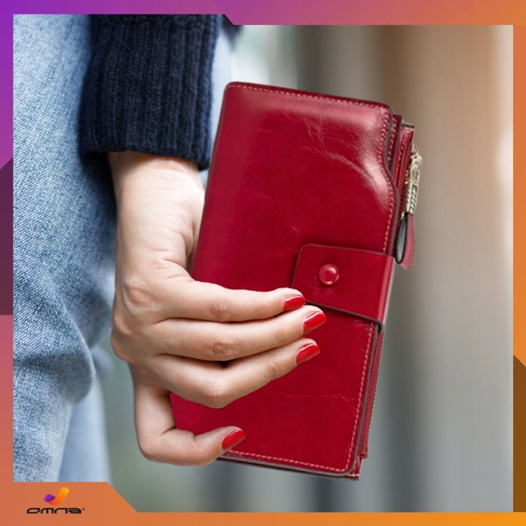 SENDEFN Portefeuille Femme Cuir Avec Blocage RFID - 16 Emplacements Cartes & Poche Monnaie