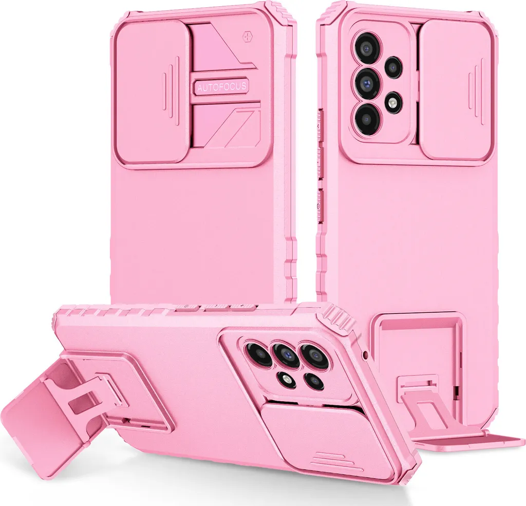 Cover Rinforzata Samsung Galaxy A73 5G Rosa Doppio Strato Antiurto