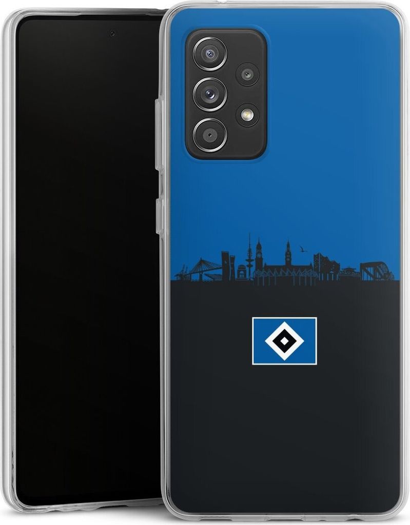 DeinDesign Handyhülle für Samsung Galaxy A52 Silikon Hülle Case Smartphone Schutzhülle HSV Hamburg Skyline