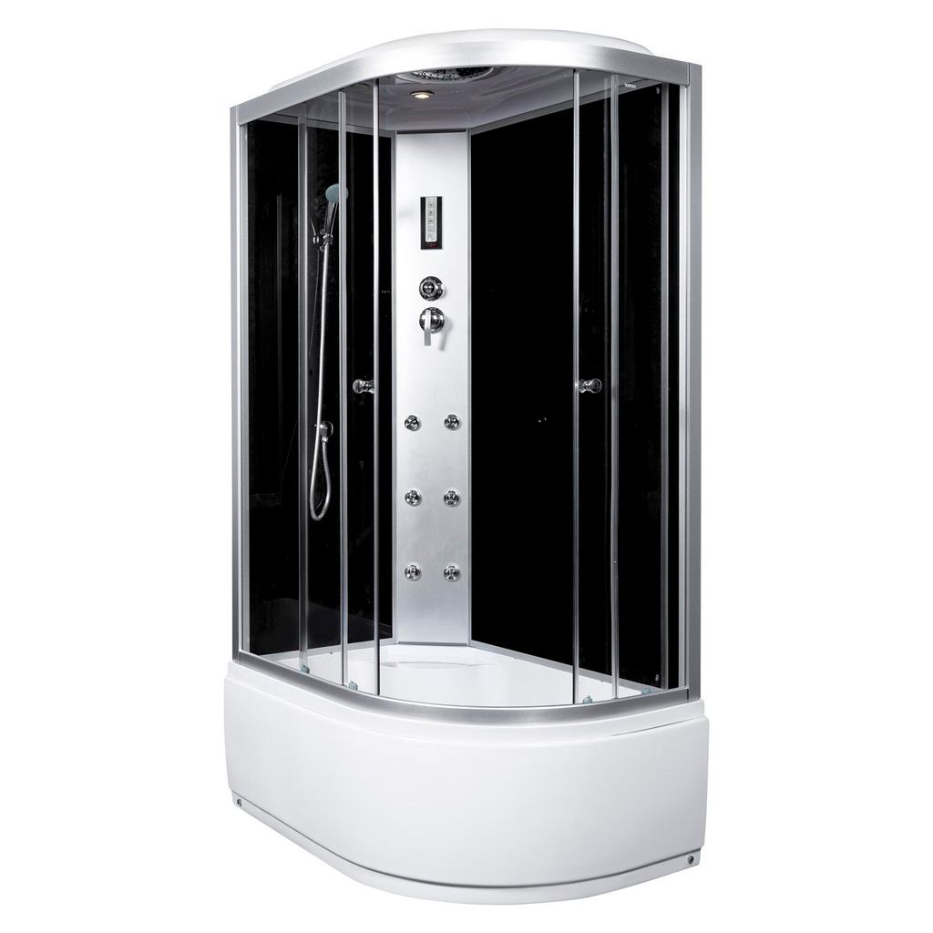 MEGA Hydromassagekabine 121x81 cm mit Duschwanne links Produktbild 
