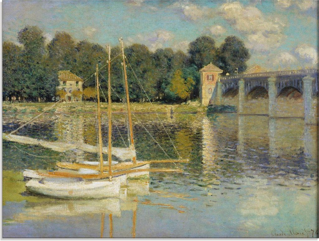 ARTland Glasbild Die Brücke von Argenteuil. 1874 Größe: 60x45 cm
