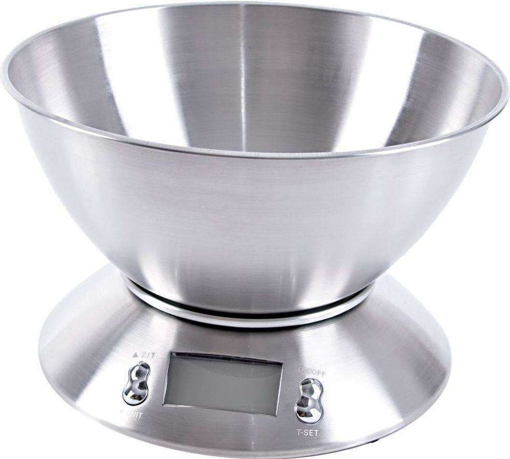 ORION Küchenwaage elektronische mit Schüssel aus Stahl 5 kg
