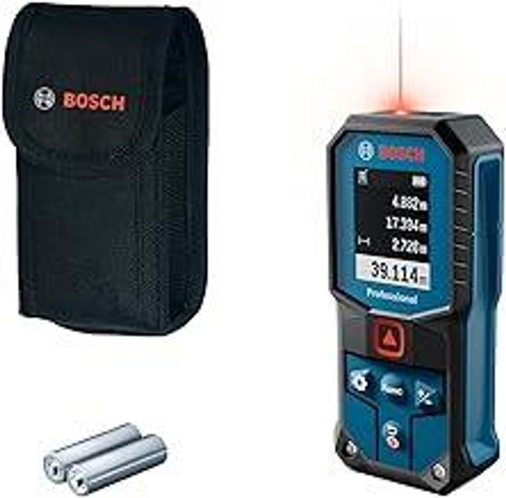 Bosch Professional Laser-Entfernungsmesser GLM 40-31 (IP 65, stoßdämpfendes Gehäuse, 7 Messmodi, automatische Berechnungen für Länge/Fläche/V...