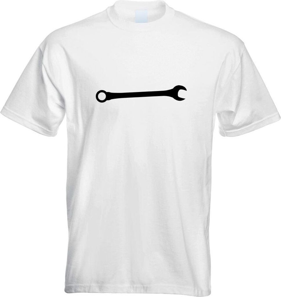 Kiwistar - T-Shirt - Weiss - Maulschlüssel Schrauben Motiv Bedruckt Funshirt Design Print - mit Motiv Bedruckt - Funshirt Design - Sport - Freizei...