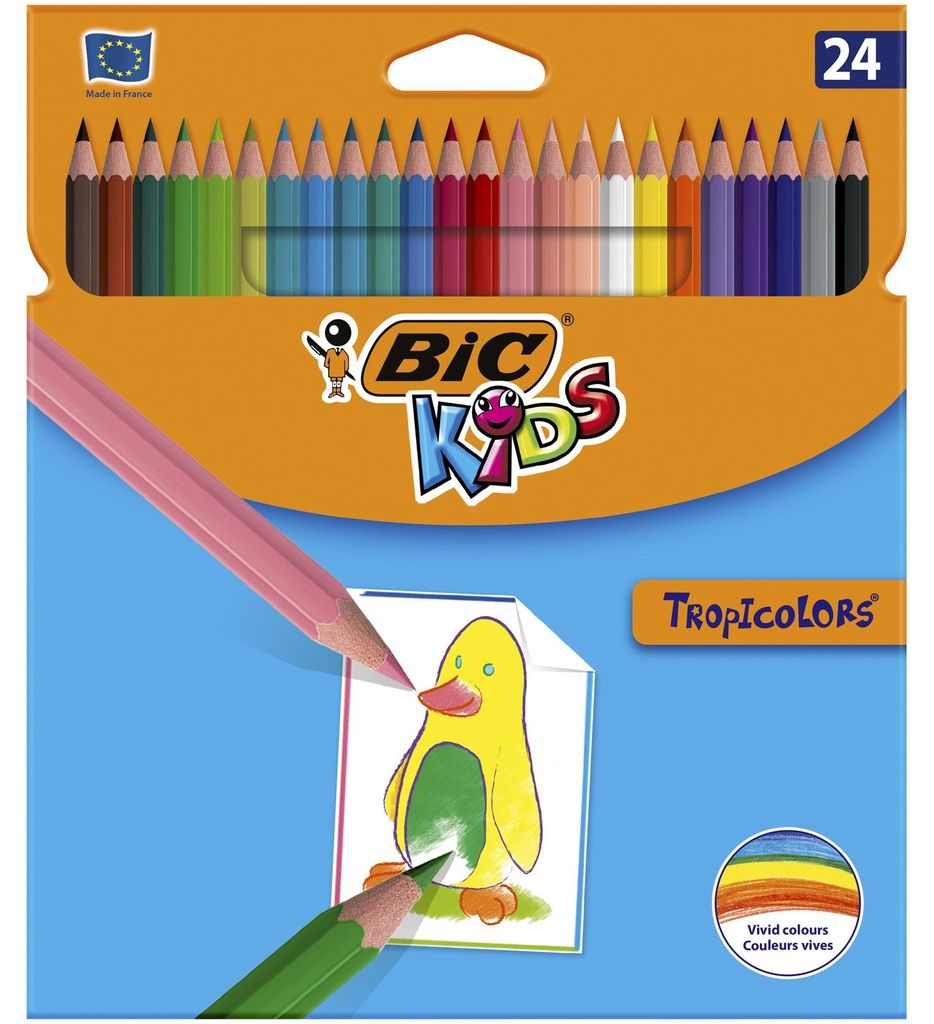 Kredki ołówkowe BIC KIDS Tropicolors 2, pudełko 24 szt Zdjęcie produktu 