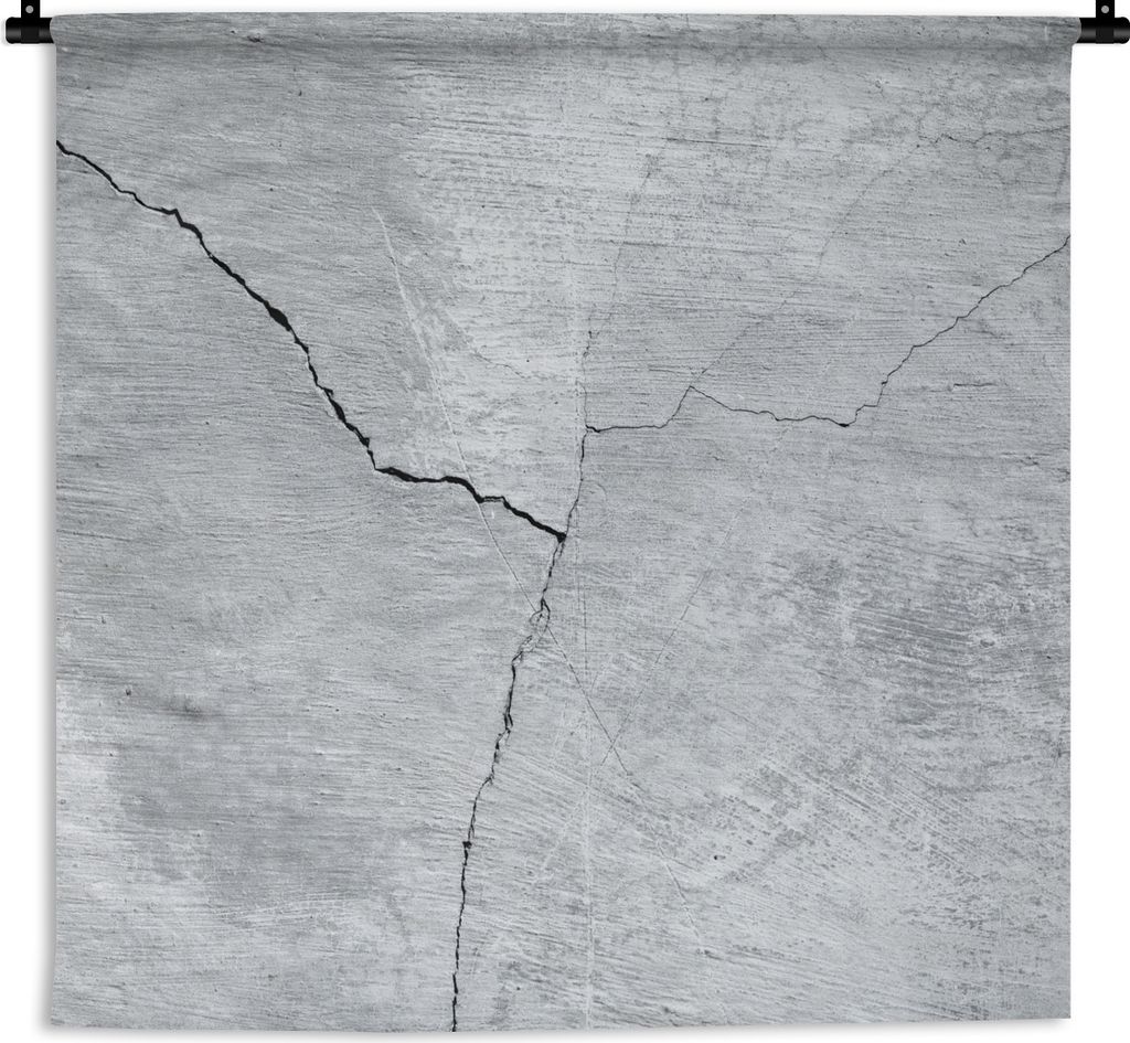 MuchoWow Wandteppich Wandbehang Beton - Riss - Grau 150x150 cm Tapisserie Dekoration Wandtuch - Wohnaccessoires - Modernes