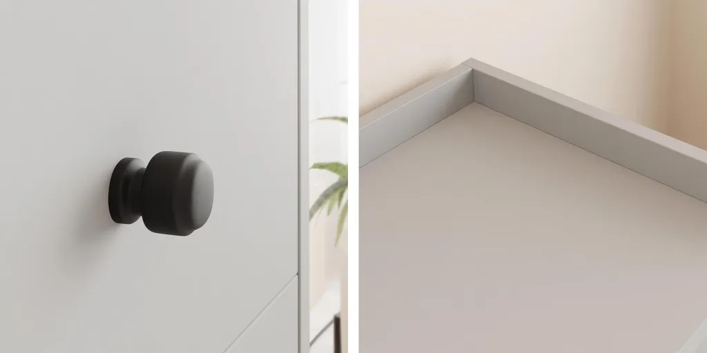 Petite commode WIWA grise pour chambre et bureau - Rangement d'angle - 8