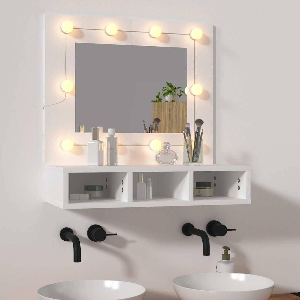 zrkadlová skrinka vidaXL s LED diódou biela 60x31,5x62 cm Obrázok produktu 