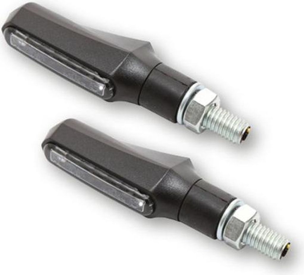 HIGHSIDER Smart Shorty-Fin LED 3in1 Blinker Rücklicht Kombination Karosserie schwarz / Scheibe getönt (Paar), hinten