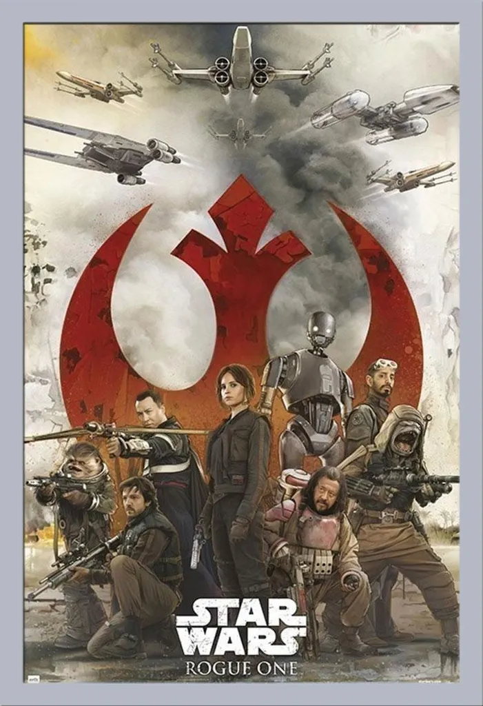 Affiche Star Wars Rogue One Encadrée Argent : Fini les Posters Plissés