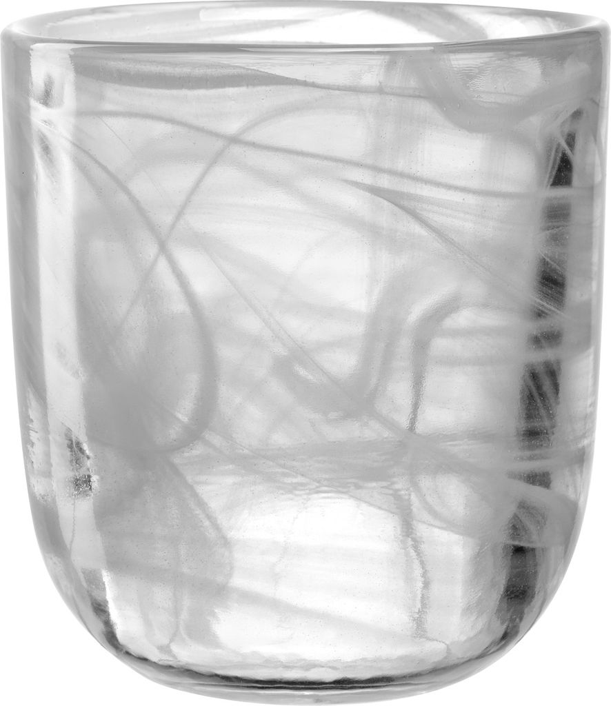 Leonardo Tischlicht Salerno, Teelichthalter, Windlicht, Kerzenhalter, Kalk-Natron-Glas, Weiß, H 11.5 cm, 053342