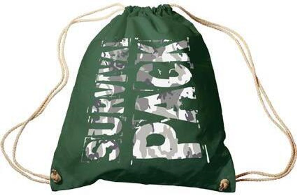 Trend-Bag mit Aufdruck - Survival Pack - 65015 - Turnbeutel Sporttasche Rucksack