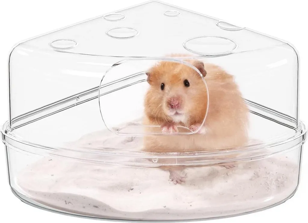 Baignoire Hamster Anti-Projection en Acrylique Robuste avec Vue Totale