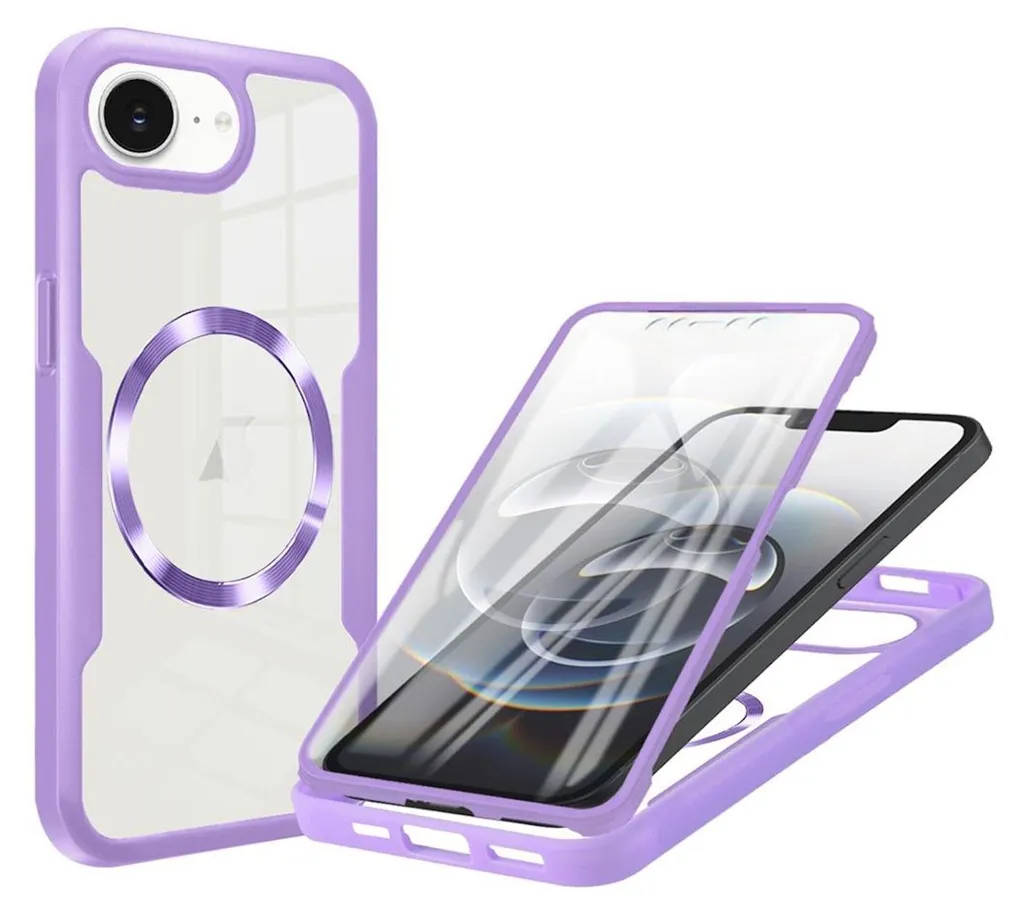 Cover iPhone 16e 360 Protezione Totale Lila | Acrilico e TPU Ibrido