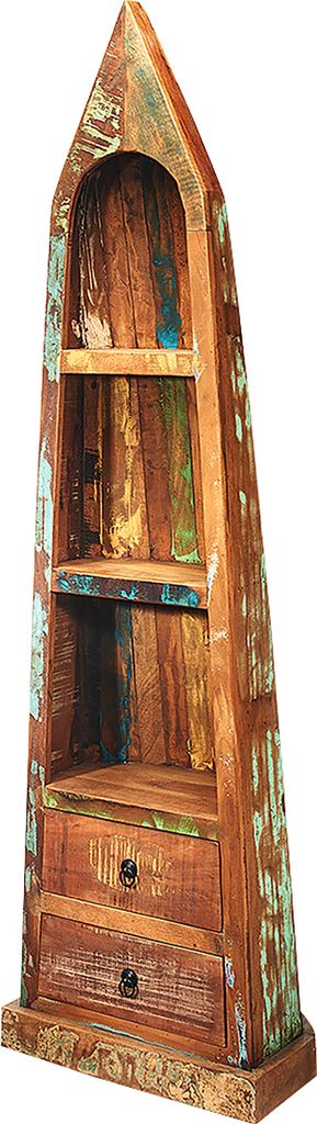 Kobolo Bootsregal Regal Bootform VINTAGE BOAT ausem Holz - Standregal Aufbewahrung Einrichtung Deko Bücherregal Shelf Kleinmöbel Schrank