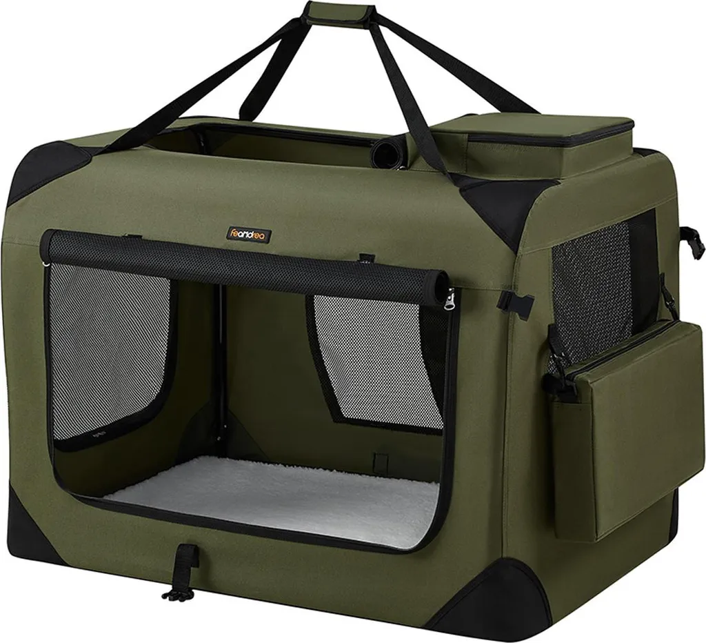 Niche d'intérieur XXL pliable pour grand chien en tissu Oxford vert forêt