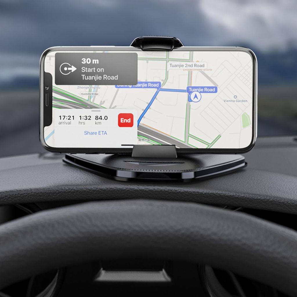Cadorabo KFZ Handyhalterung Armaturenbrett in Schwarz Universal Halterung für Autos Smartphones Navis