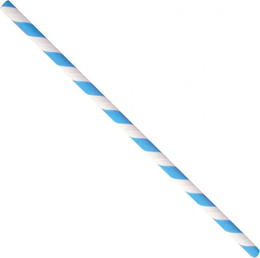Trinkhalm aus Papier 100 Stück blau weiß