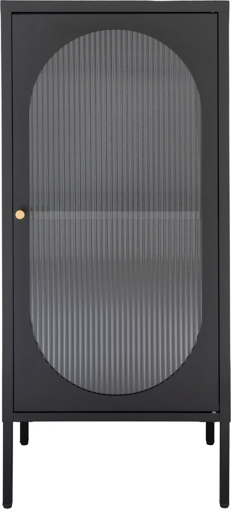 Standvitrine >Adelaide< in Schwarz, Metall - 50x110x35cm (BxHxT)