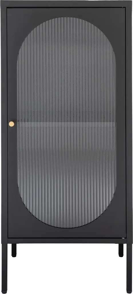 Vitrine Adelaide en métal noir 50x110x35cm - Meuble de rangement chic