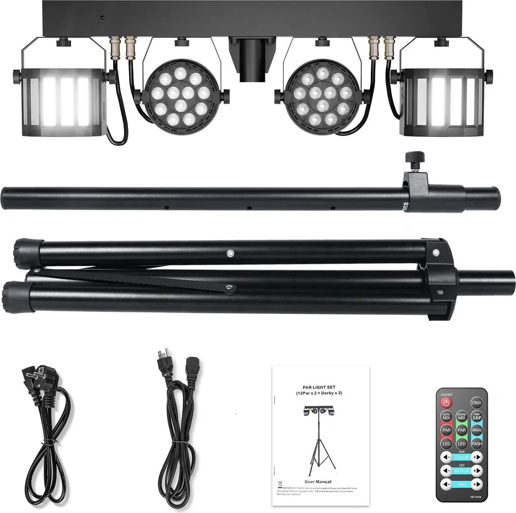 Projecteur de scène LED RGBW ZQ01448 avec prise EU et modes de contrôle