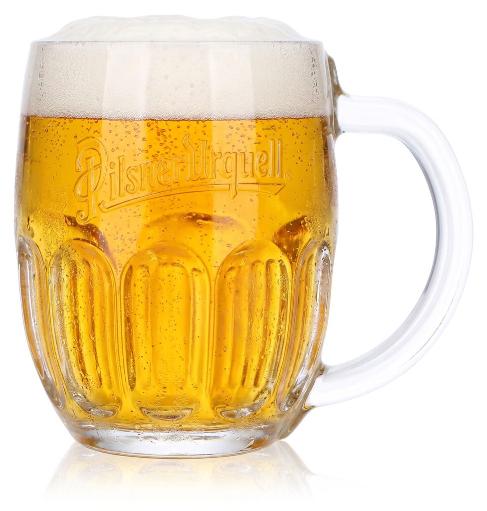 Pilsner Urquell Bier Glas 0,5l Krug Relief Sahm Seidel Produktbild 