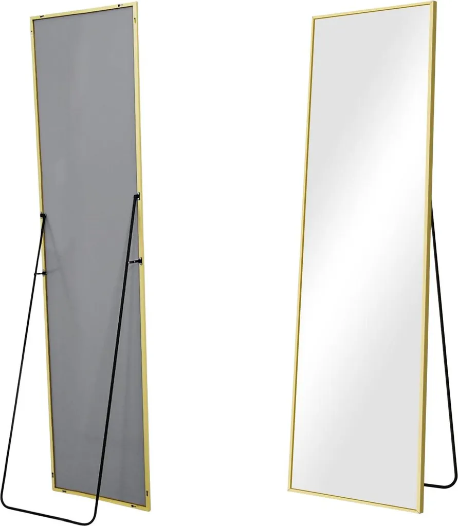 WOLIBEER Specchio da Terra 150x40 cm Oro - Specchio Parete Figura Intera