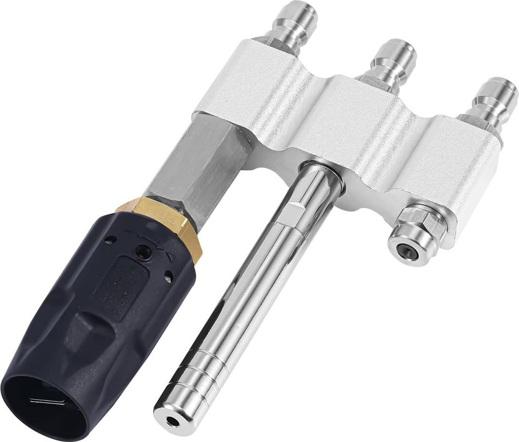 3 in 1 Shooter Tip M5 Twist Düse - Einstellbare Downstream Soft Wash Düse mit 1/4'' Schnellkupplung - 3-7 GPM Hochdruckreiniger Düse für das Wa...