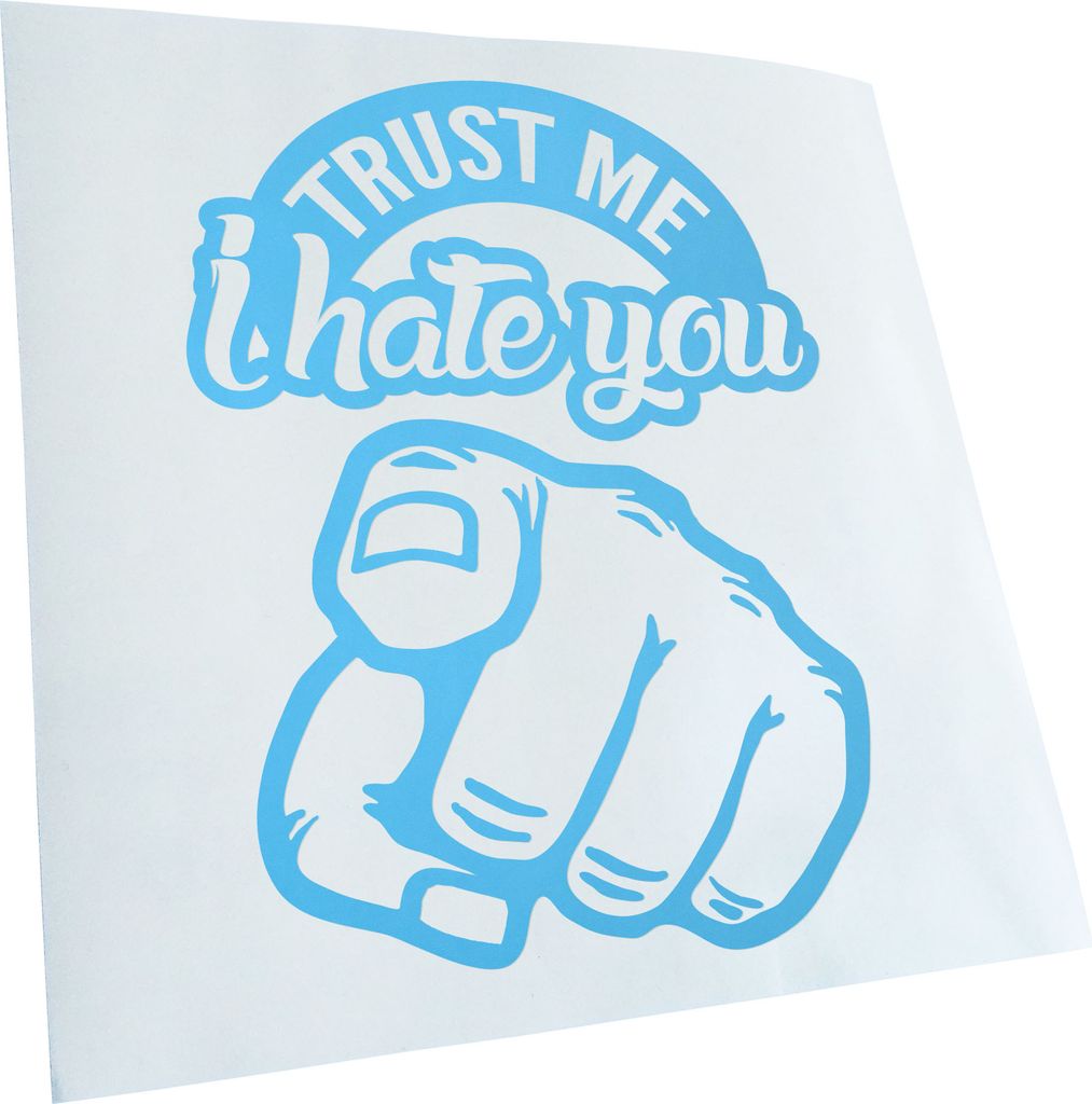 Kiwistar - Autoaufkleber - Trust me i hate you - Türkis - 13x10cm - Aufkleber für Auto, Laptop, Fahrrad, LKW, Motorrad mehrfarbig JDM Decal Racing