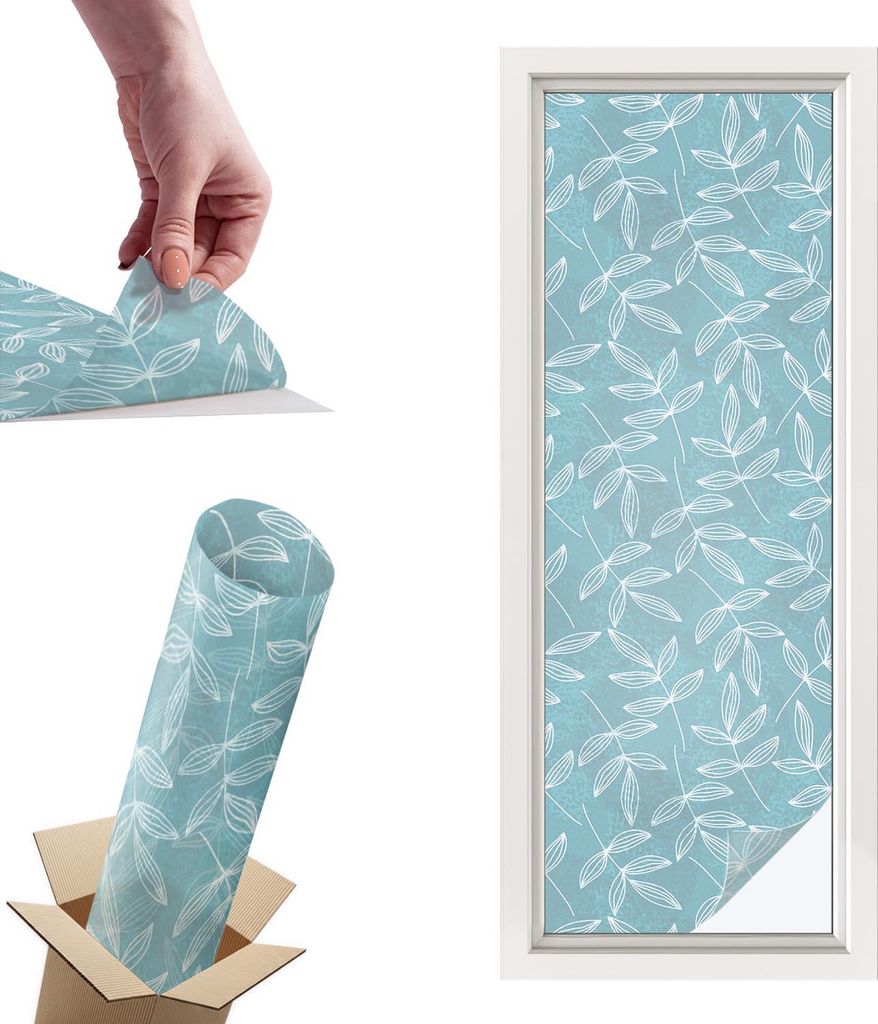 Buntglasfolie für Fenster – 146x50 cm – Stained-Glass-Fensterfolie, dekorativ & blickdicht – Selbstklebende Glasdekorfolie im Buntglas-Desig...