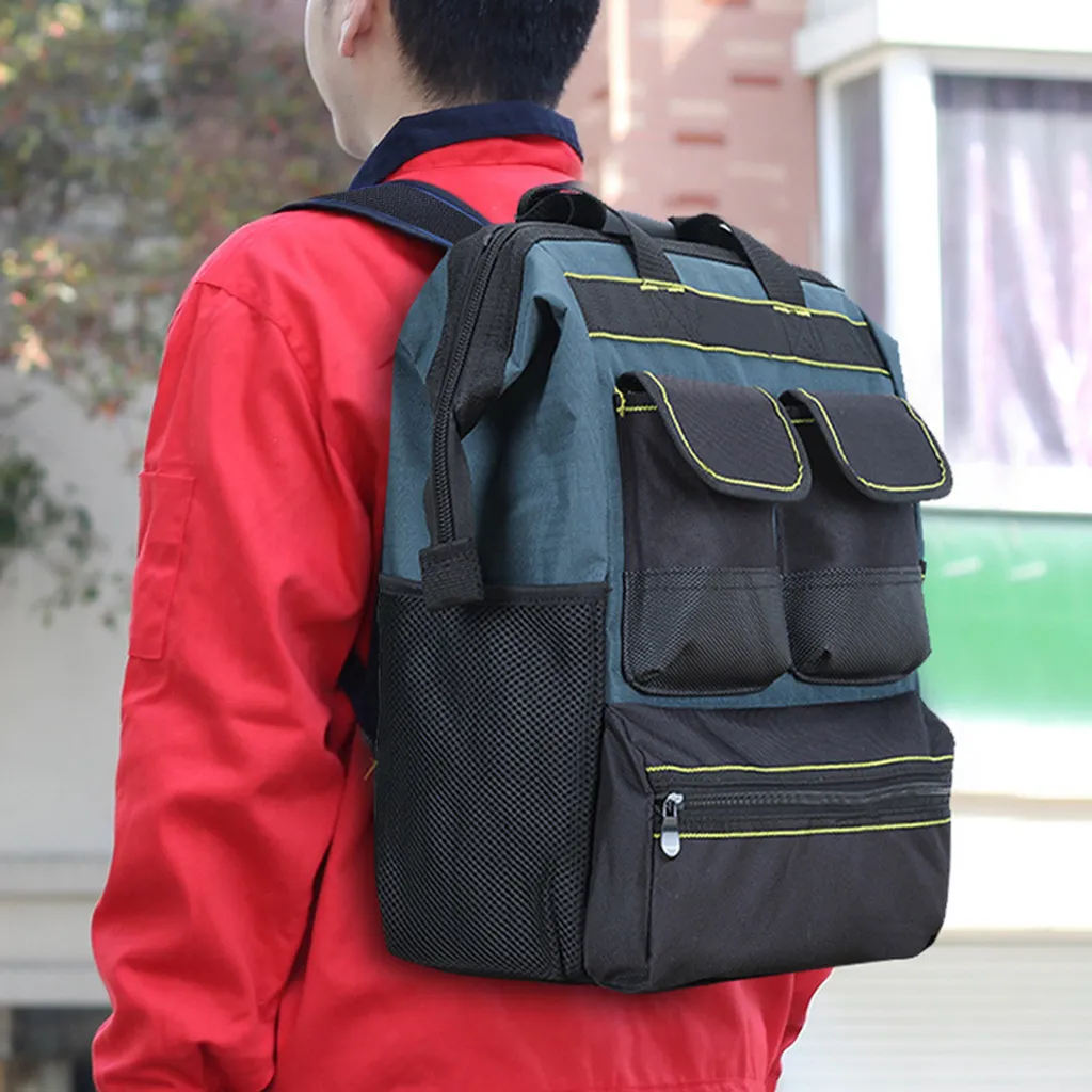 Sac porte-outils robuste à grande ouverture et compartiments en PE - 3