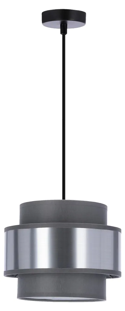 Luminaire suspendu rond HARE moderne 1xE27 60W coloris noir et argent