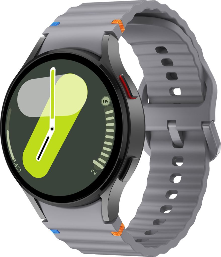 Strap-it Silikon-Armband „Wave“ – passend für Samsung Galaxy Watch 7 (40&44mm) / 6 / 6 Classic / 5 / 5 Pro / 4 / 4 Classic / FE – Dunkelgrau