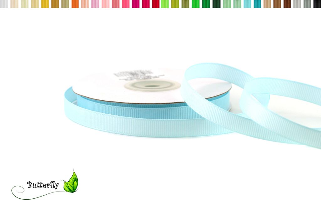 25m Rolle Ripsband 10mm, Farbauswahl:hellblau 311 / babyblau / zartblau