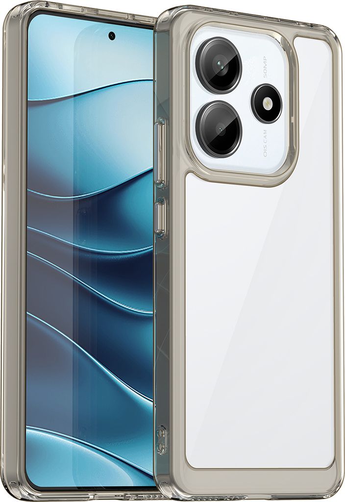 Schutzhülle für Xiaomi Redmi Note 14 4G Klar Rückseite Stoßfeste TPU Silikon Bumper Hülle Grau