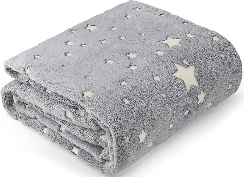 Verk Svíticí deka Soft Dreams Stars, 150 x 180 cm šedá Obrázek produktu 