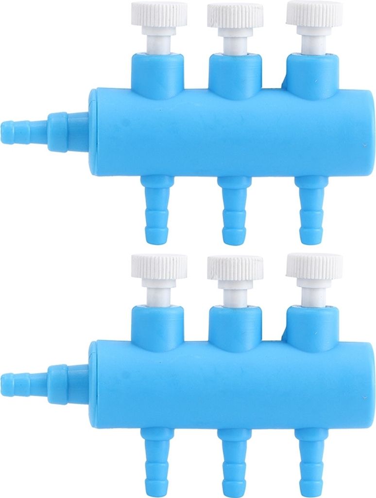 Aquarium Luftverteiler, 3-fach 2-tlg, mit Durchflussregler, für Luftpumpen & Sauerstoffversorgung