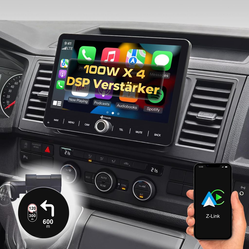 10,1 Zoll Android Autoradio Navi für VW T5 T6 Caddy Tiguan Sharan Skoda Wireless Carplay Android Auto Head-up Display DAB+