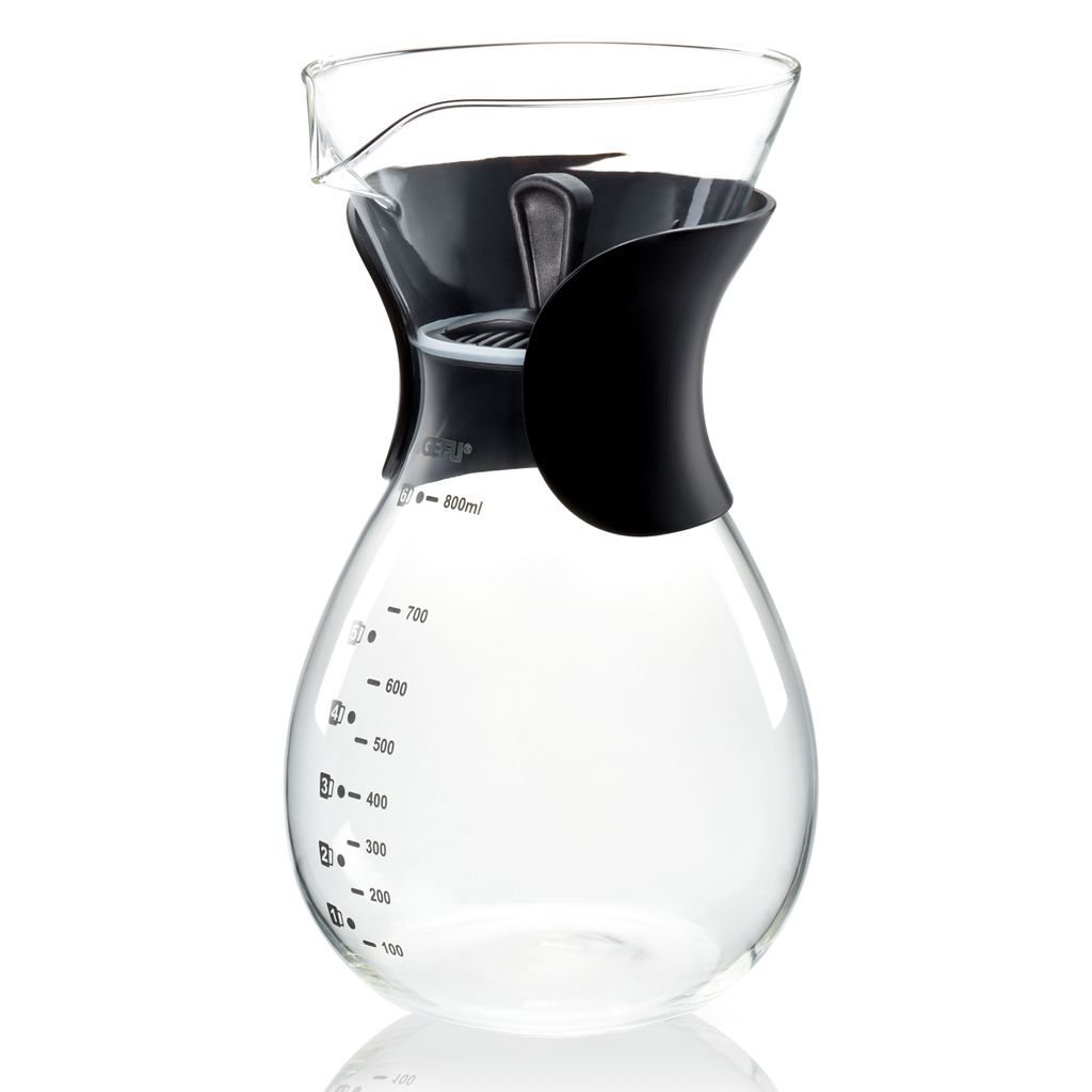 GEFU Kaffeebereiter Butio aus Borosilikatglas/Edelstahl/Kunststoff, Ø 10,7x19,7 cm, 0,8 l, nicht induktionsgeeignet