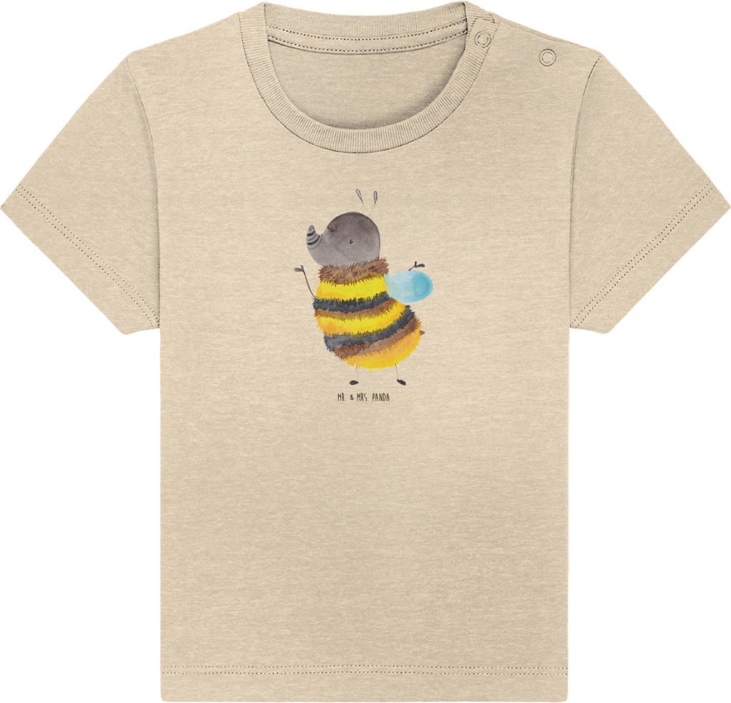 Mr. & Mrs. Panda Organic Baby Shirt Hummel flauschig 24. - 36. Monat - Natural Raw - Geschenk, Blume, Oberteil, Lustige Sprüche, Öko T-Shirt, Nat...