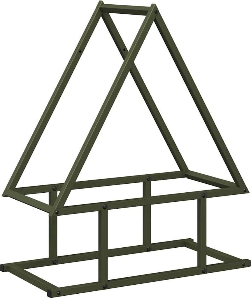 Brennholzregal Olivgrün 50x25x60 cm Kaltgewalzter Stahl